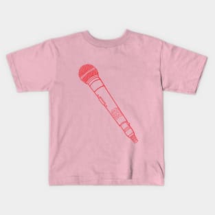 Microphone (Red Lines) Analog / Music Kids T-Shirt